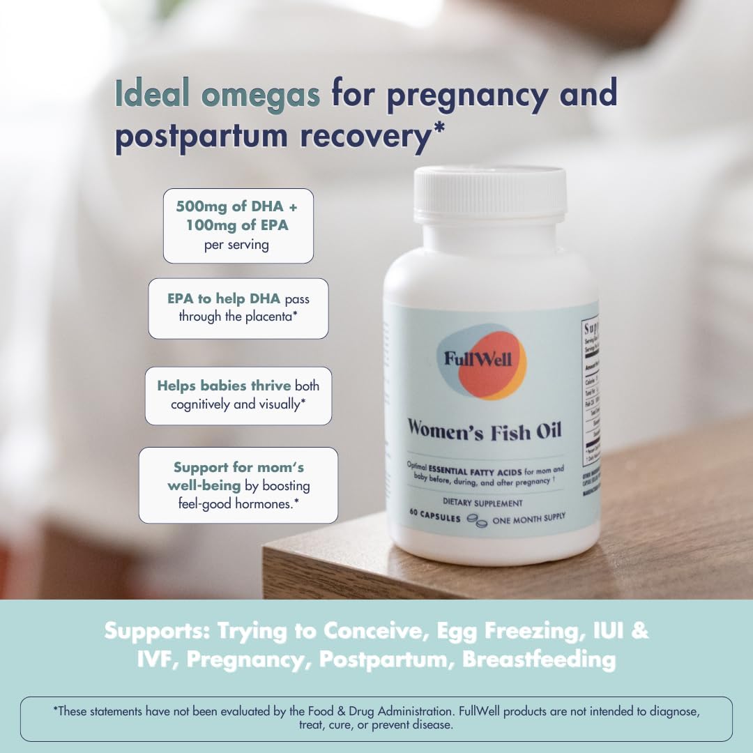 FullWell Prenatal Vitamin + DHA | 26+ Nutrients, Non-GMO, 30 Servings