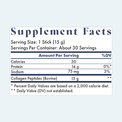 FullWell Hydrolyzed Collagen Stick Packs – 15g Per Serving, Unflavored, Grass-Fed, 30 Servings
