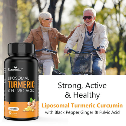 2000 mg Liposomal Turmeric Curcumin with Black Pepper & Ginger – Superior Absorption (60 Count)