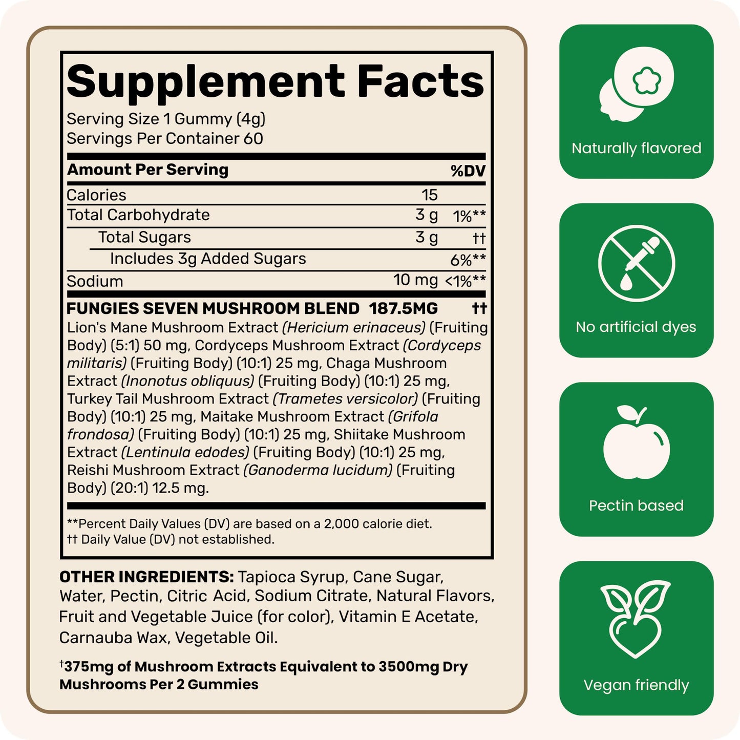 Fungies Multi Mushroom Gummies – 7 Mushrooms, Vegan & Gluten-Free