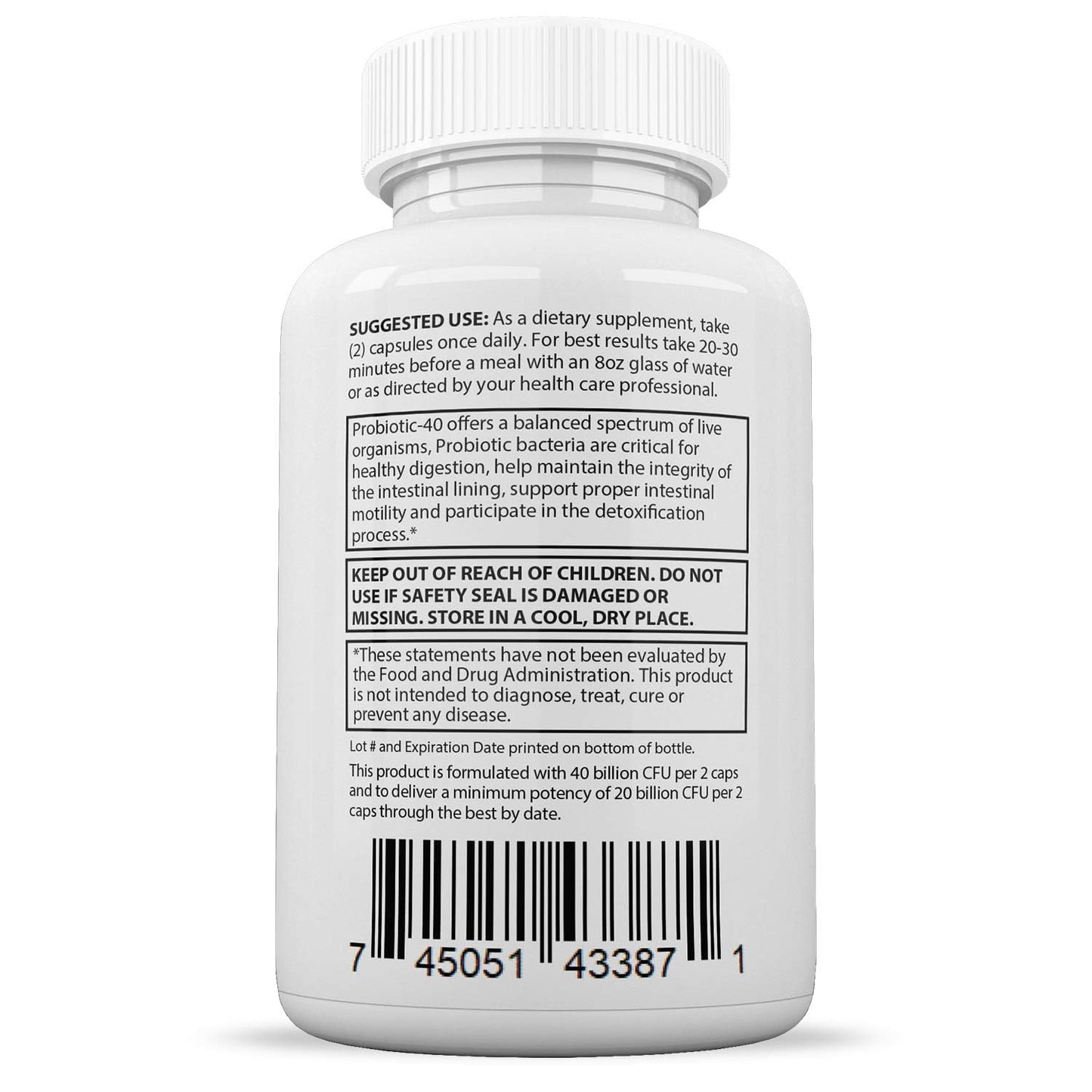 Justified Laboratories Fungus Clear Max Pills – 40 Billion CFU Probiotic, 60 Capsules