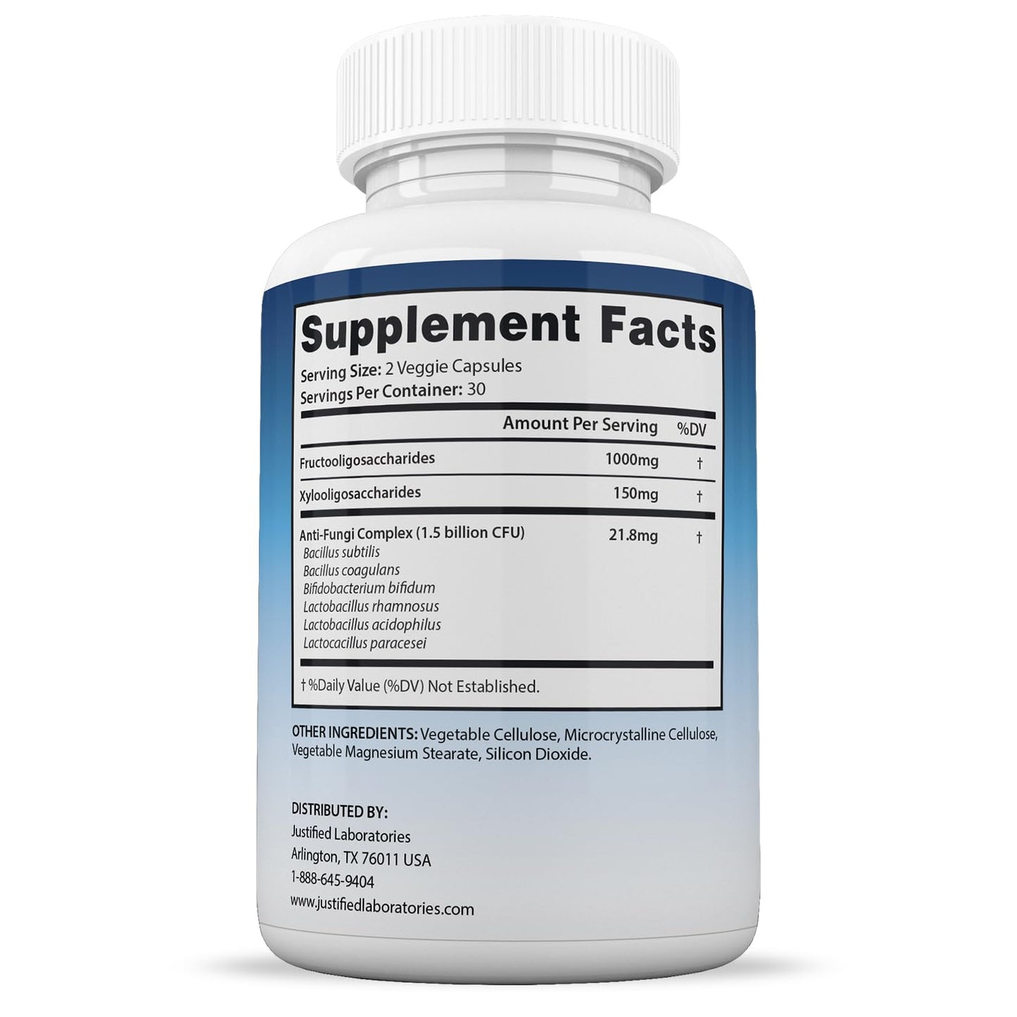 Justified Laboratories Fungus Defend Probiotic 1.5B CFU – 2 Pack, 120 Capsules