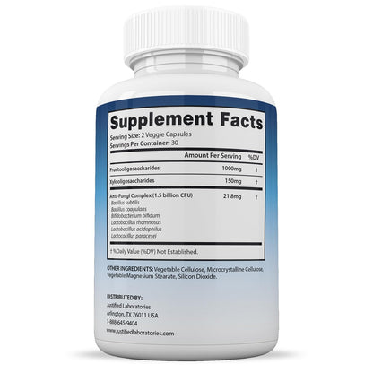 Justified Laboratories Fungus Defend Probiotic 1.5B CFU – 2 Pack, 120 Capsules