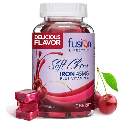 Fusion Lifestyle Iron Chewables – Cherry Flavor, 2-Month Supply