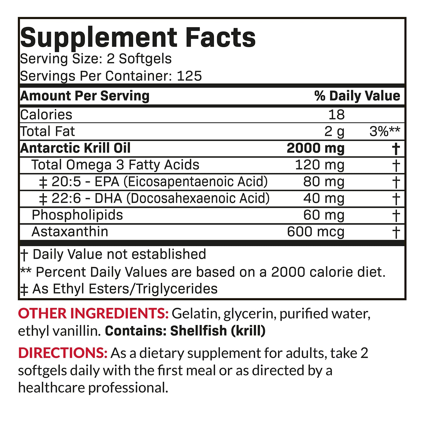 Futurebiotics Antarctic Krill Oil 2000mg + Astaxanthin – 250 Softgels, Heavy Metal Tested