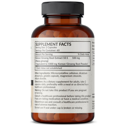 Futurebiotics Korean Panax Ginseng – Energy, Memory & Brain Health Support, 120 Capsules