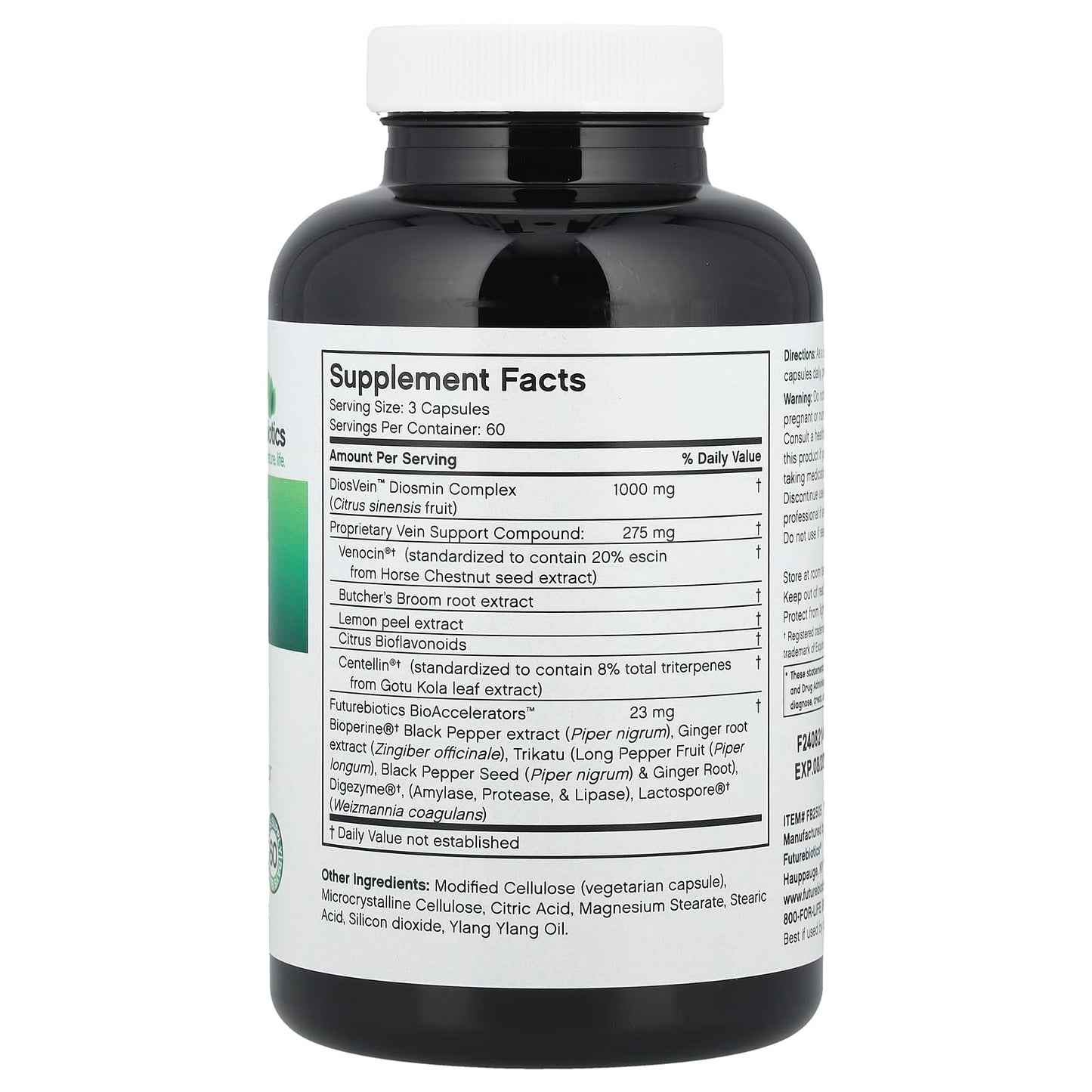 Futurebiotics VeinFactors, 180 Vegetarian Capsules – Potency-Enhanced Vascular Support
