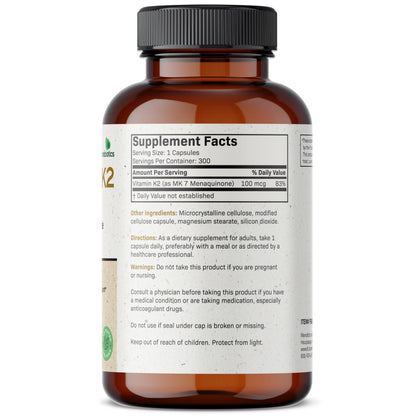 Futurebiotics Vitamin K2 as MK-7 100 mcg – Supports Strong Bones – 300 Vegetarian Capsules