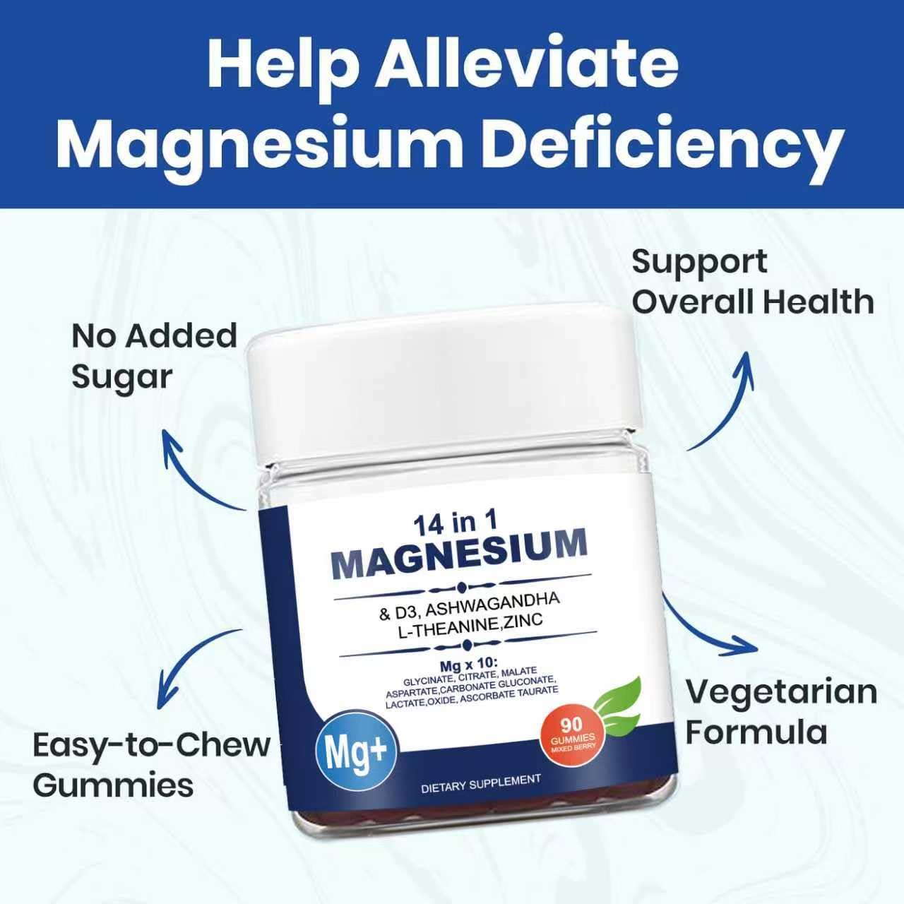FW ZONE DeepCalmly 14-in-1 Magnesium Gummies – 90 Count