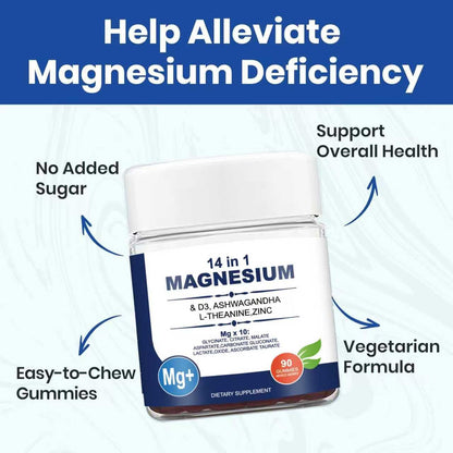 FW ZONE DeepCalmly 14-in-1 Magnesium Gummies – 90 Count