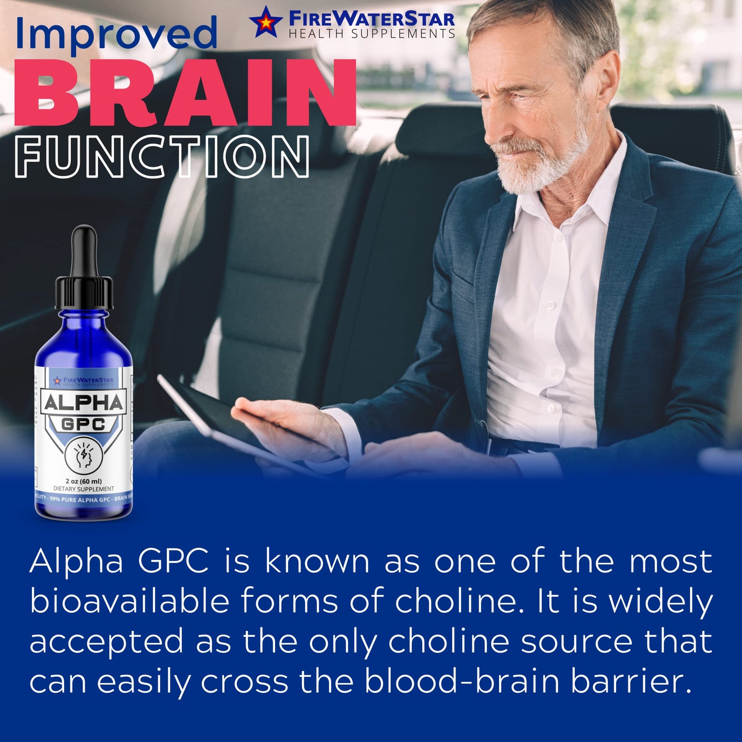FWS Alpha GPC 300 mg – Liquid Choline for Memory & Focus | Organic & Non-GMO