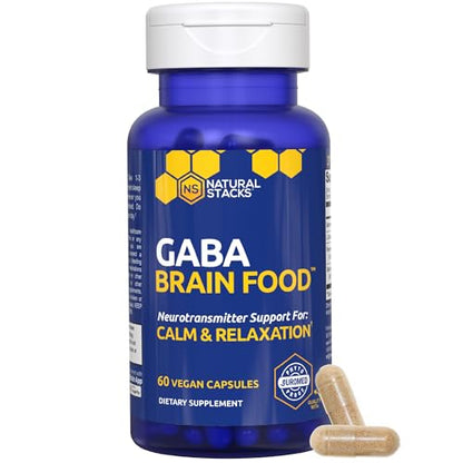 Natural Stacks GABA Brain Food - Calm & Sleep Support, 120 L-Citrulline Capsules