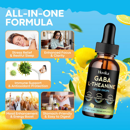 GABA L-Theanine Drops – Sleep, Calm Mood & Focus (Lemon, 2 oz)