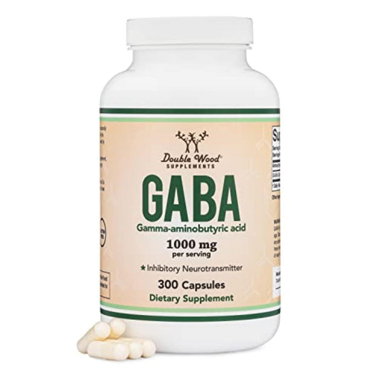 GABA Supplement 300 Capsules 1000mg | Calm, Sleep Support | Double Wood