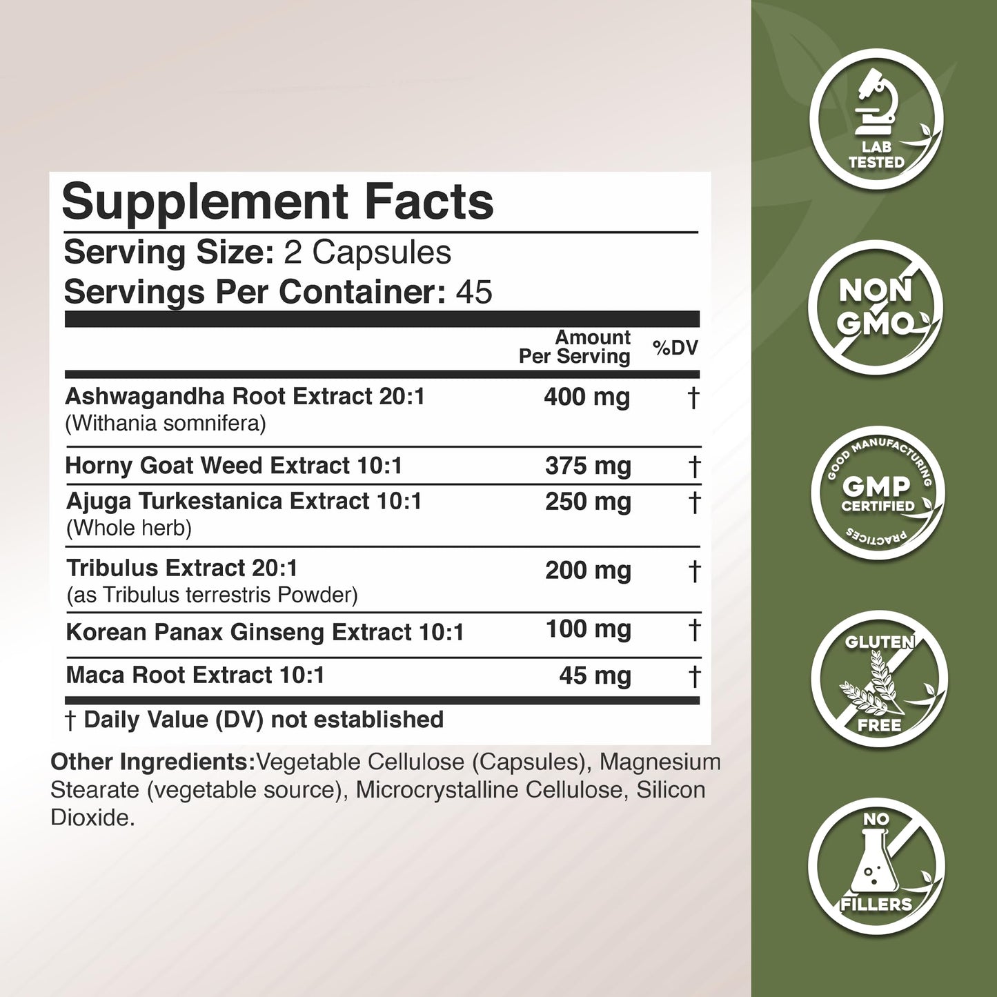 Gade Nutrition Ashwagandha 6-in-1 with Maca, Ginseng & Turkesterone | 90 Veg Capsules | Made in USA