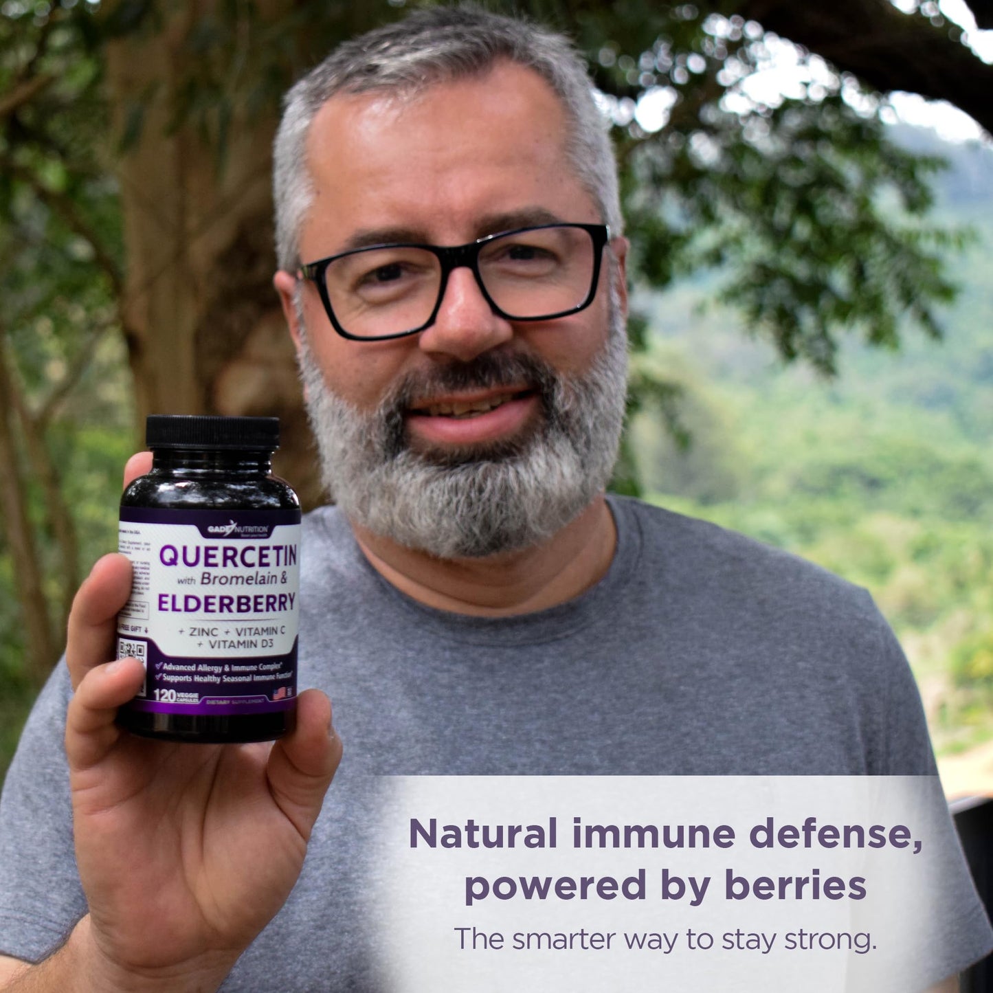 Gade Nutrition Quercetin with Bromelain, Vitamin C & Zinc, Vitamin D3, and Elderberry | Daily Immune Support Supplement - 4 Months Supply