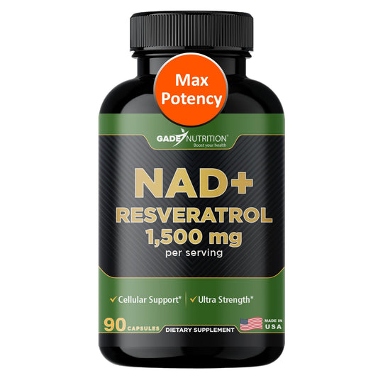 Gade Nutrition NAD+ with Resveratrol Supplement | Made in USA | Healthy Aging & Antioxidant