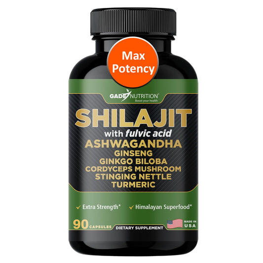 Gade Nutrition Pure Himalayan Shilajit Capsules – Premium Shilajit with Ashwagandha, Made in USA