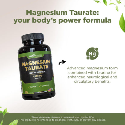 Gade Nutrition Pure Magnesium Taurate – Calm, Sleep & Heart Health | Made in USA
