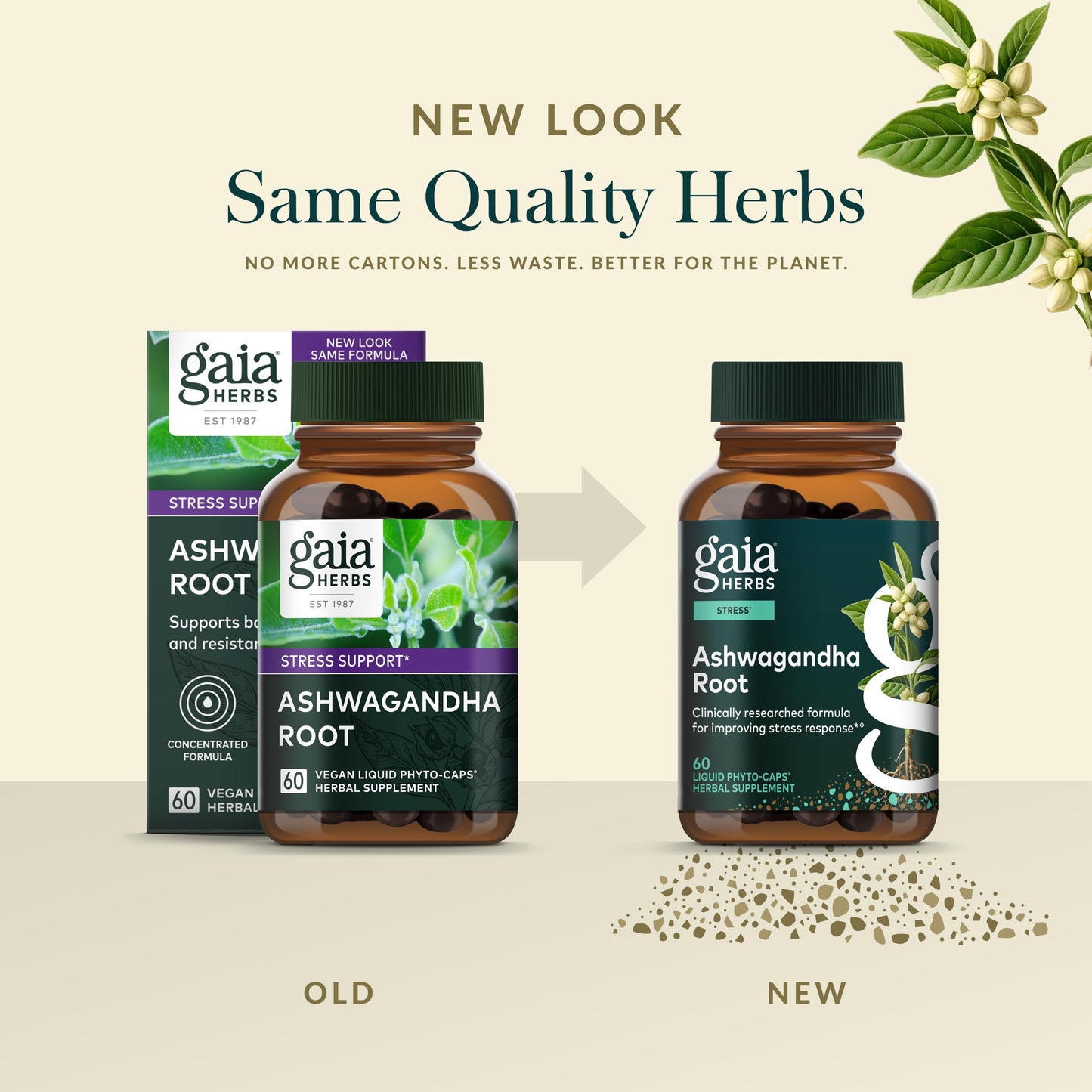 Gaia Herbs Ashwagandha Root - Stress Relief & Sleep Support (60 Vegan Capsules)