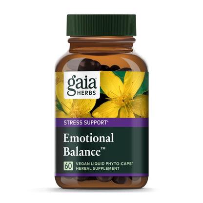 Gaia Herbs Emotional Balance - Stress Support - 60 Vegan Liquid Phyto-Capsules