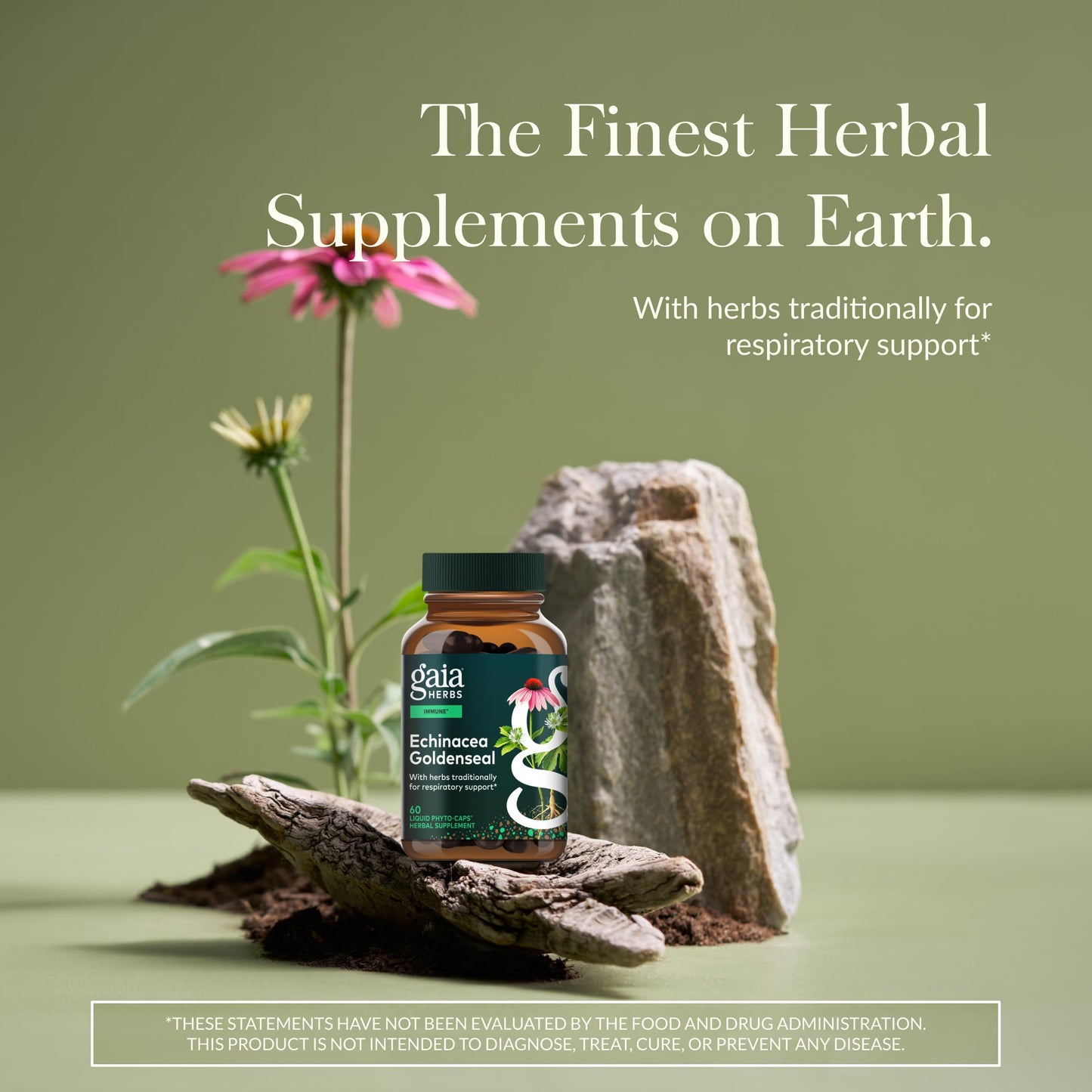 Gaia Herbs Echinacea Goldenseal - Immune Support & Respiratory Health - 60 vegan liquid phyto-capsules
