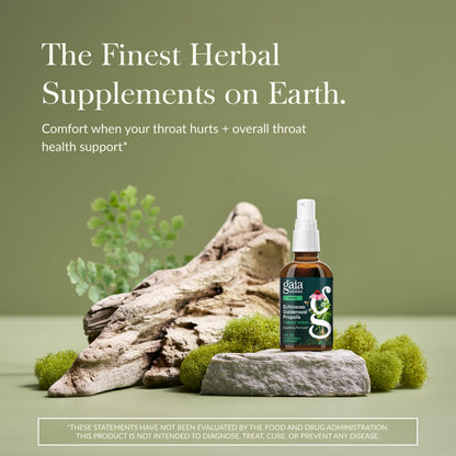 Gaia Herbs Echinacea Goldenseal Propolis Throat Spray – Immune Support (Organic 1 oz)