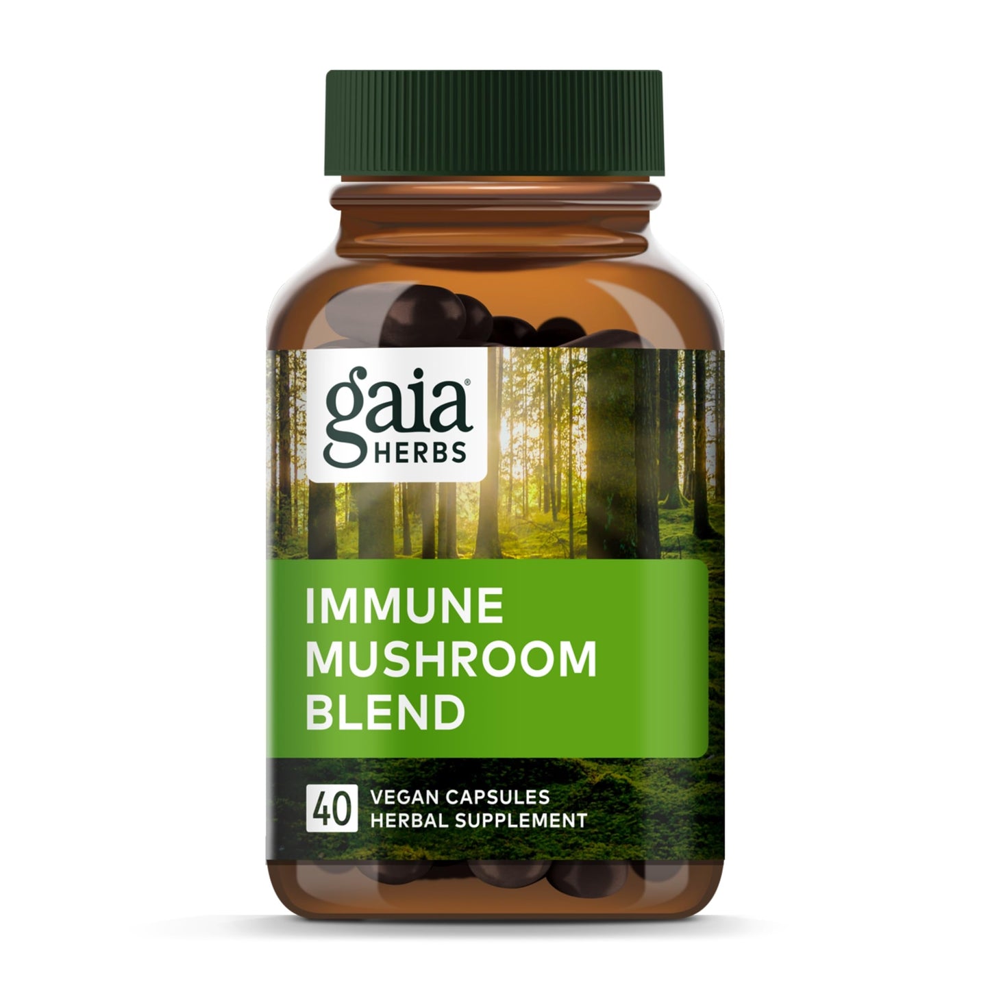 Gaia Herbs Immune Mushroom Blend – Immune Support (40 Vegan Capsules)