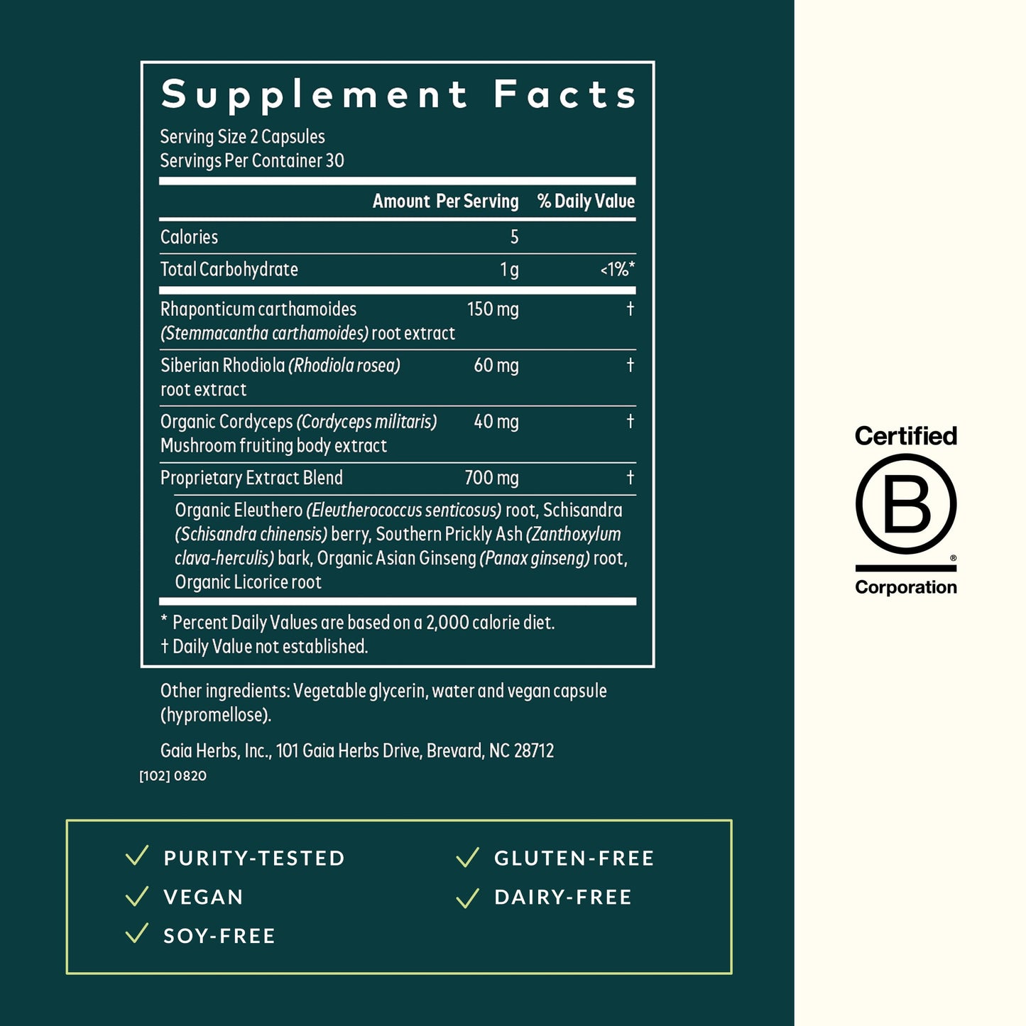 Gaia Herbs Adrenal Health Jumpstart | Adaptogenic Blend for Energy & Stress Support | 60 Vegan Liquid Phyto-Capsules