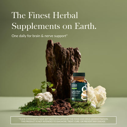 Gaia Herbs Lion’s Mane Mushroom – Brain & Nerve Health Support* | 40 Vegan Capsules