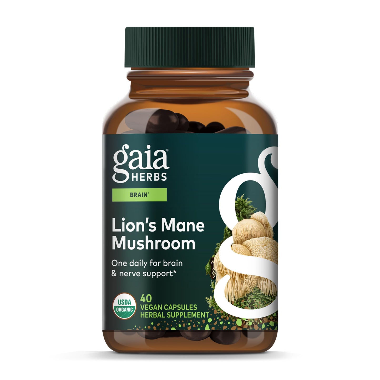 Gaia Herbs Lion’s Mane Mushroom – Brain & Nerve Health Support* | 40 Vegan Capsules