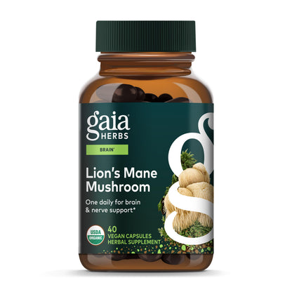 Gaia Herbs Lion’s Mane Mushroom – Brain & Nerve Health Support* | 40 Vegan Capsules