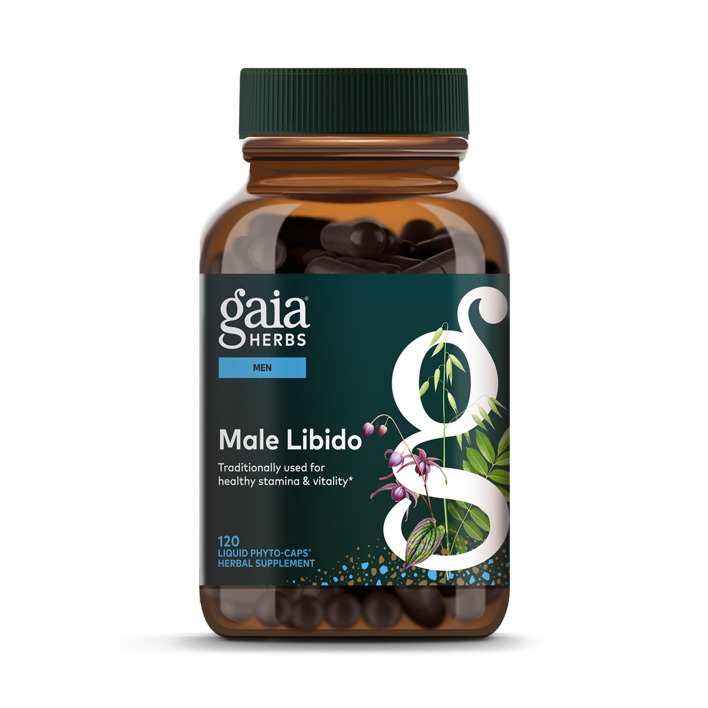 Gaia Herbs Male Libido - Herbal Vitality Support with Saw Palmetto, Horny Goat Weed & Oats | 120 Vegan Liquid Phyto-Capsules