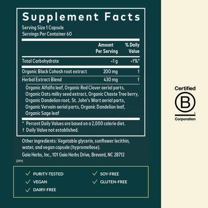Gaia Herbs Menopause Support Daytime – Hormone Balance & Well-Being (60 Vegan Phyto-Capsules)