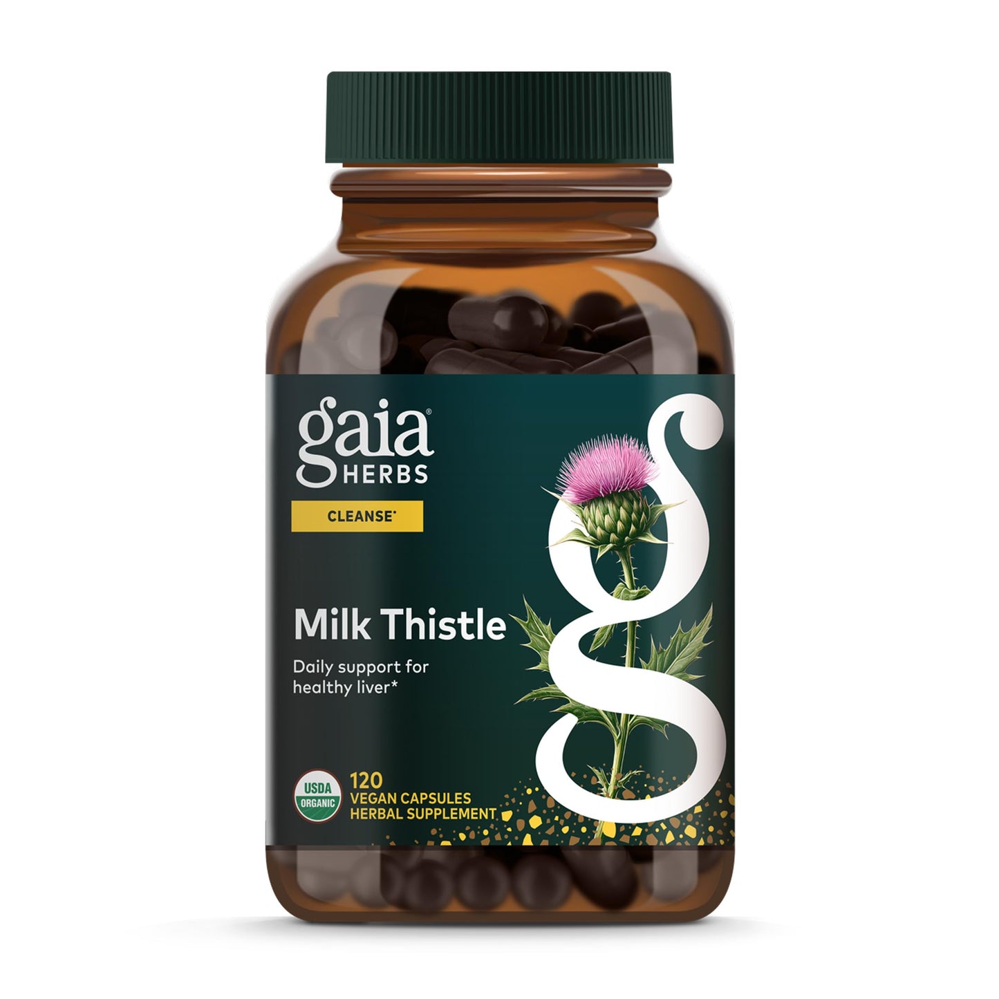 Gaia Herbs Milk Thistle - Liver Support Supplement | 120 Vegan Capsules