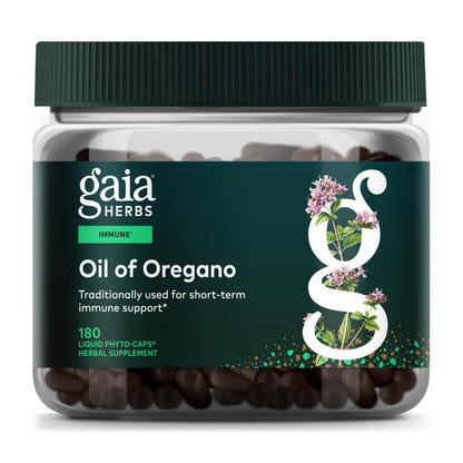 Gaia Herbs Oil of Oregano - Immune & Antioxidant Support - 180 Vegan Liquid Phyto-Caps