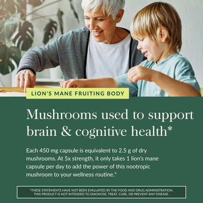 Gaia Herbs Lion’s Mane Mushroom – Brain & Nerve Health Support* | 40 Vegan Capsules