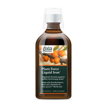 Gaia Herbs Plant Force Liquid Iron - Vegetarian Iron & Energy Support | 8.5 Fl Oz