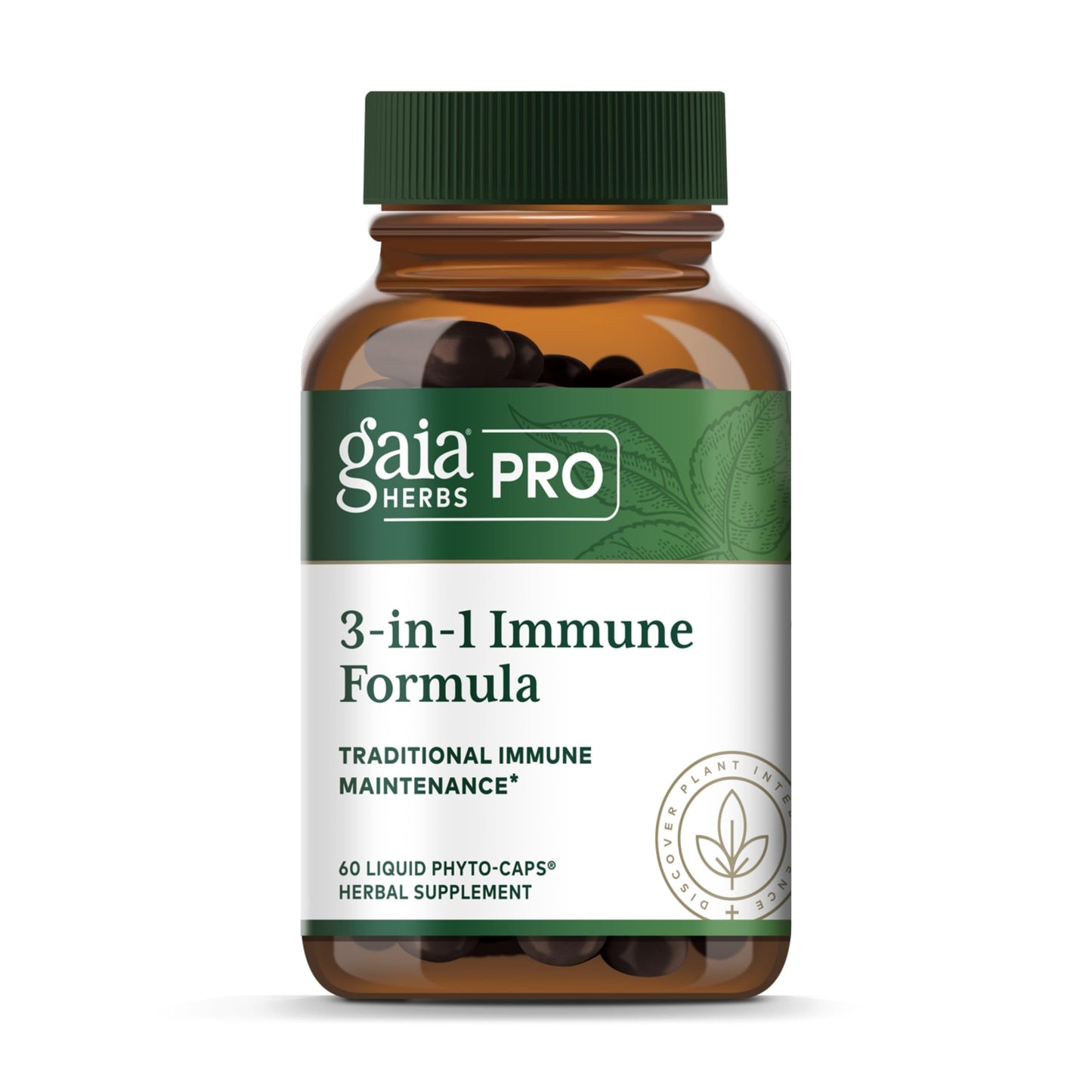 GAIA HERBS PRO 3-in-1 Immune Formula - Stress & Immune Support - 60 Liquid Phyto-Caps