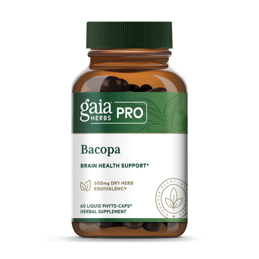 GAIA HERBS PRO Bacopa – Brain Health & Nootropic Support – 60 Liquid Phyto-Caps (30 Servings)