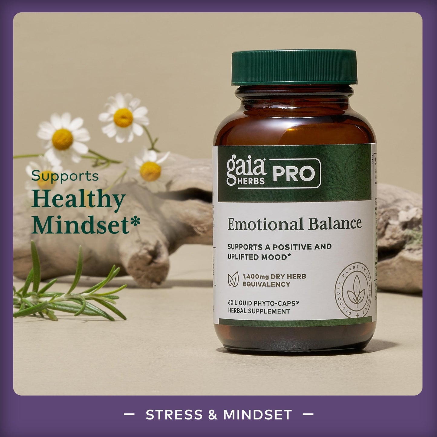 GAIA HERBS PRO Emotional Balance | Stress & Cognitive Health | Vegan 60 Servings