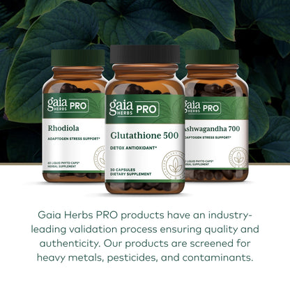 GAIA HERBS PRO Glutathione 500 - Antioxidant Support | 30 Servings | Vegan & Gluten-Free