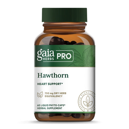 GAIA HERBS PRO Hawthorn – Cardiovascular & Circulation Support – Organic Hawthorn Berry, 60 Liquid Phyto-Capsules
