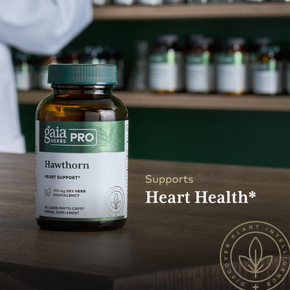 GAIA HERBS PRO Hawthorn – Cardiovascular & Circulation Support – Organic Hawthorn Berry, 60 Liquid Phyto-Capsules