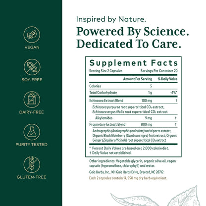 Gaia Herbs Pro Immune Activator - Immune Support (Echinacea, Elderberry)