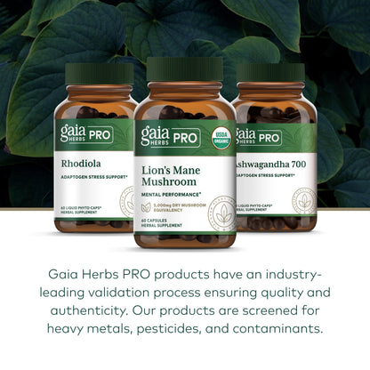 Gaia Herbs PRO Lions Mane Mushroom - Brain Health, 2,500mg/Serving, 60 Capsules, Organic