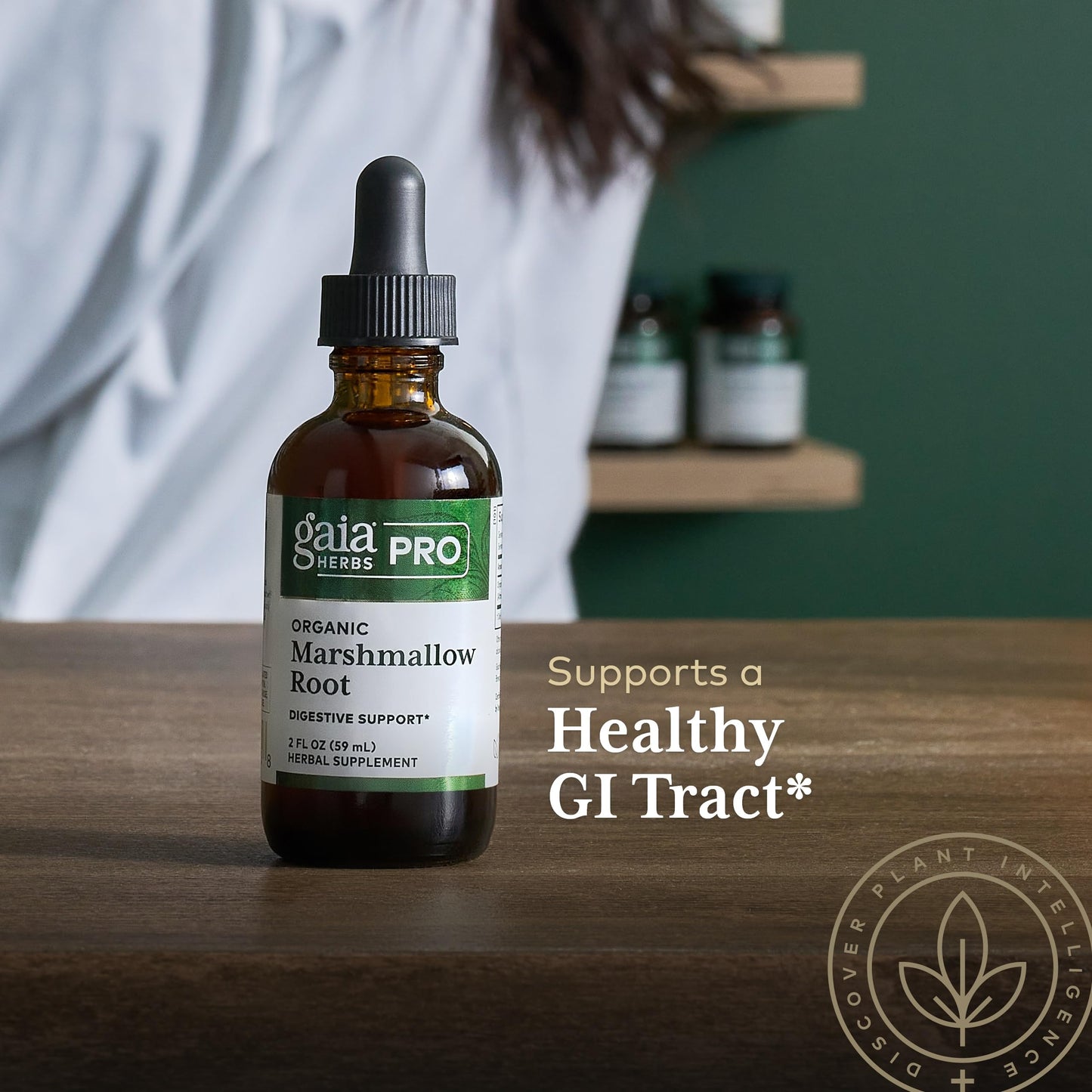 GAIA HERBS PRO Organic Marshmallow Root - Digestive Health Support Supplement* - GI Health Supplement* with Organic Marshmallow Root Extract - 2 fl oz (35 Servings)