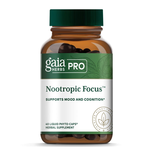 GAIA HERBS PRO Nootropic Focus – Brain Health & Focus Support (40 Liquid Phyto-Caps, Vegan, Gluten-Free)
