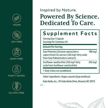 GAIA HERBS PRO Saw Palmetto PRO – Prostate Support, 60 Caps, Vegan