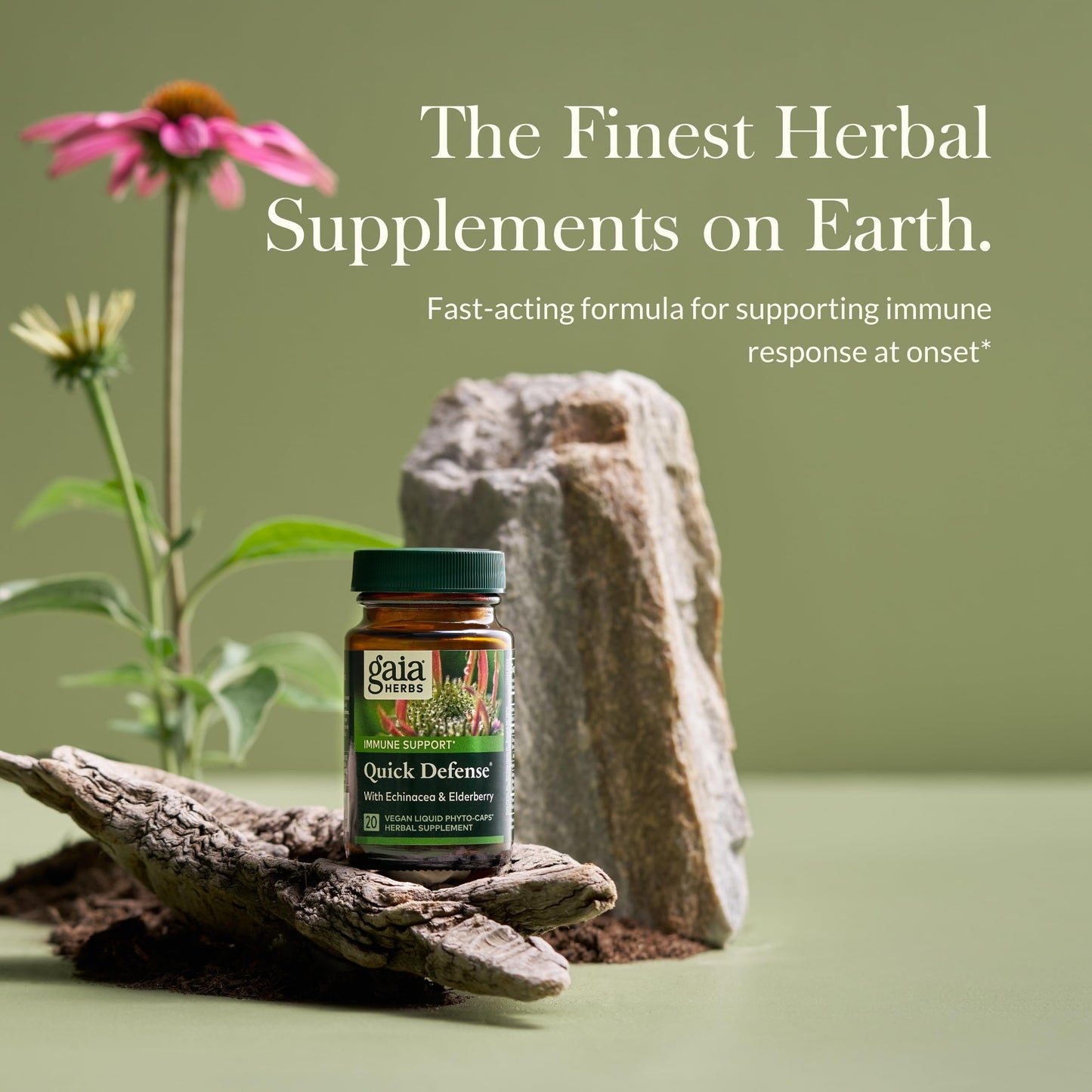 Gaia Herbs Quick Defense – Fast-Acting Immune Support (20 Vegan Liquid Phyt o-Capsules)